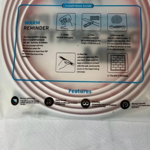 Art3d 10 Ft Peel and Stick Trim for Backsplash Tile Edge Self-Adhesive Liner - Picture 3 of 4